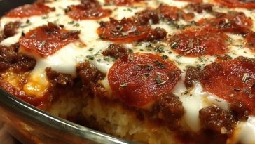 Deep Hamburger Sausage Pepperoni Bake