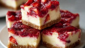 Easy Keto Strawberry Cheesecake Bars