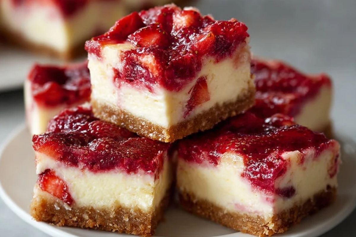 Easy Keto Strawberry Cheesecake Bars