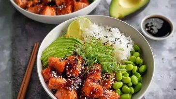 Flaky Teriyaki Salmon Bowls