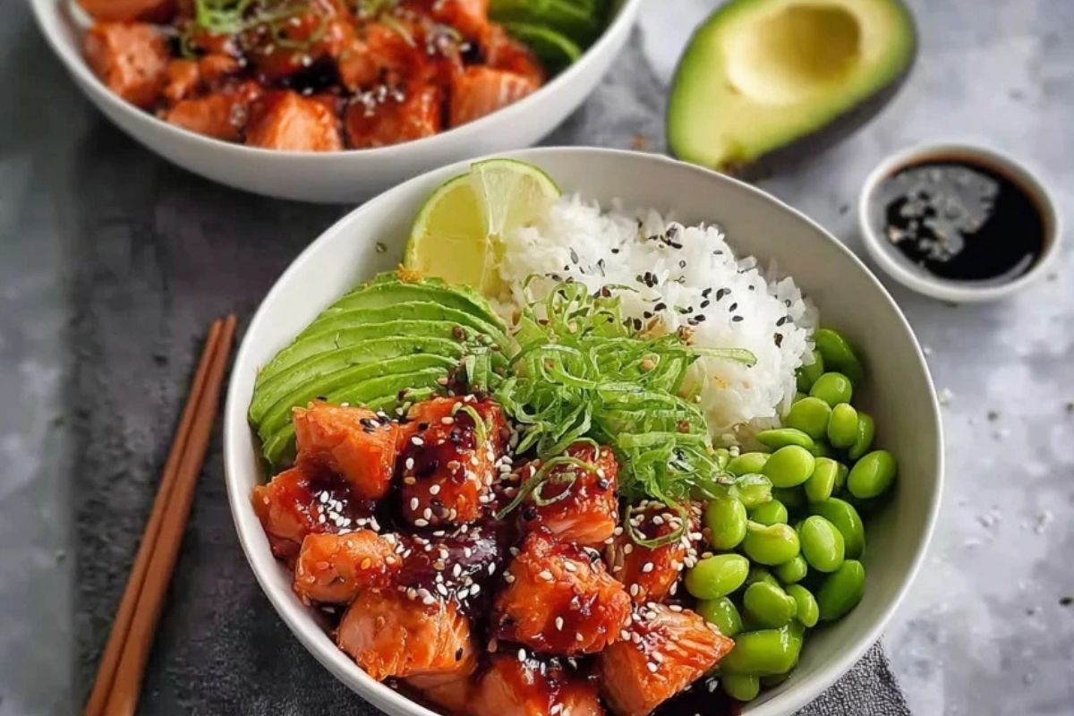 Flaky Teriyaki Salmon Bowls