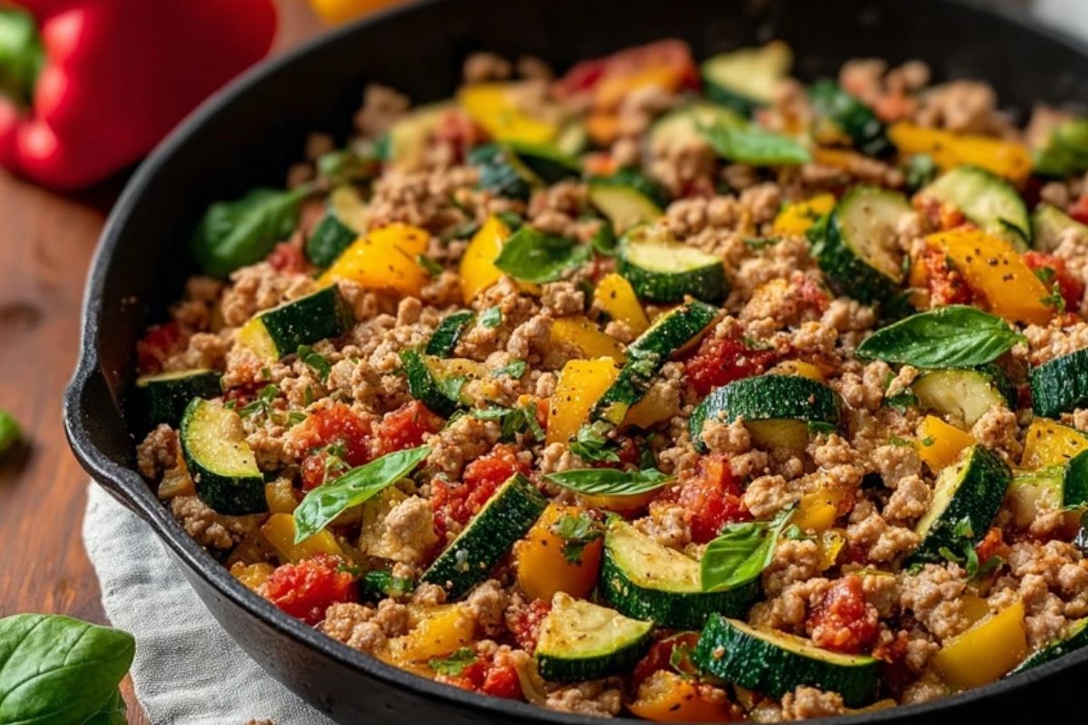 Healthy Ground Turkey Skillet With Veggies