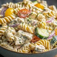 High-Protein Creamy Ranch Pasta Salad