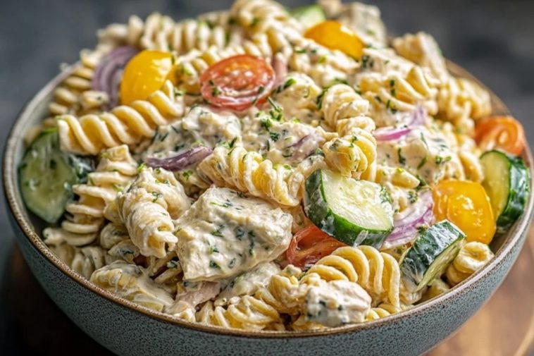 High-Protein Creamy Ranch Pasta Salad