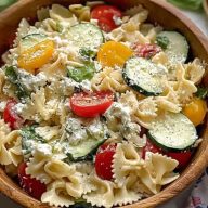 Mediterranean Cottage Cheese Pasta Salad