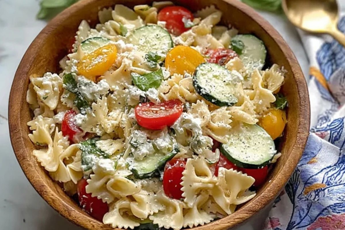 Mediterranean Cottage Cheese Pasta Salad