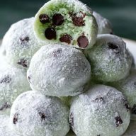 Mint Chocolate Chip Snowball Cookies