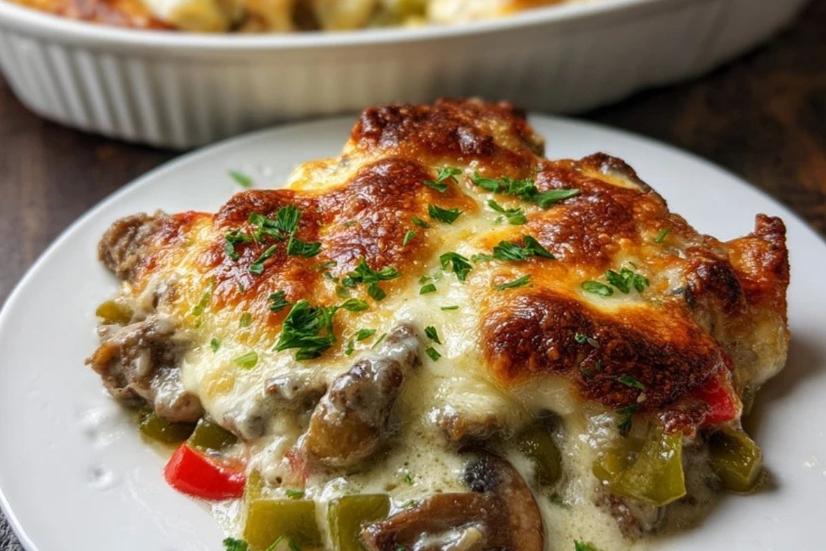 Philly Cheesesteak Casserole