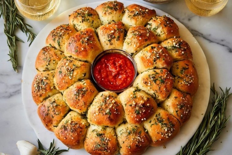 Pull Apart Garlic Bread Wreath