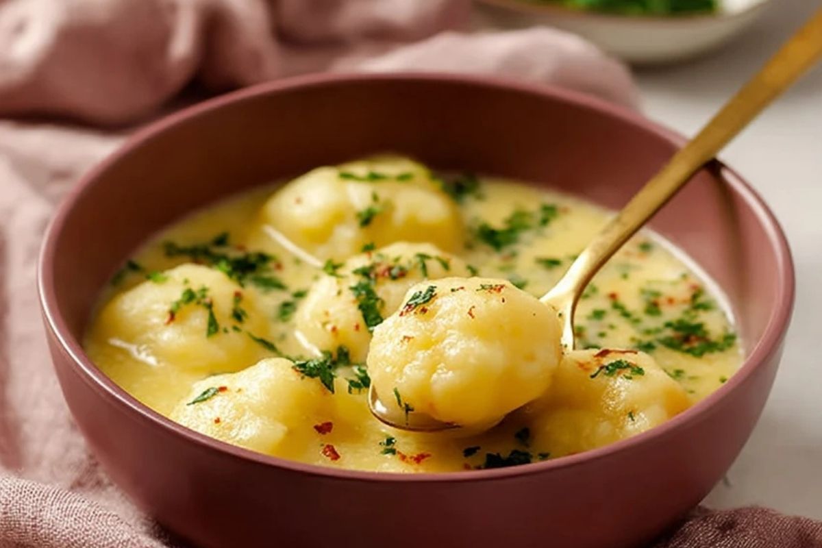 Simple German Potato Soup With Dumplings