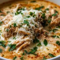 Slow Cooker Creamy Chicken Parmesan Soup