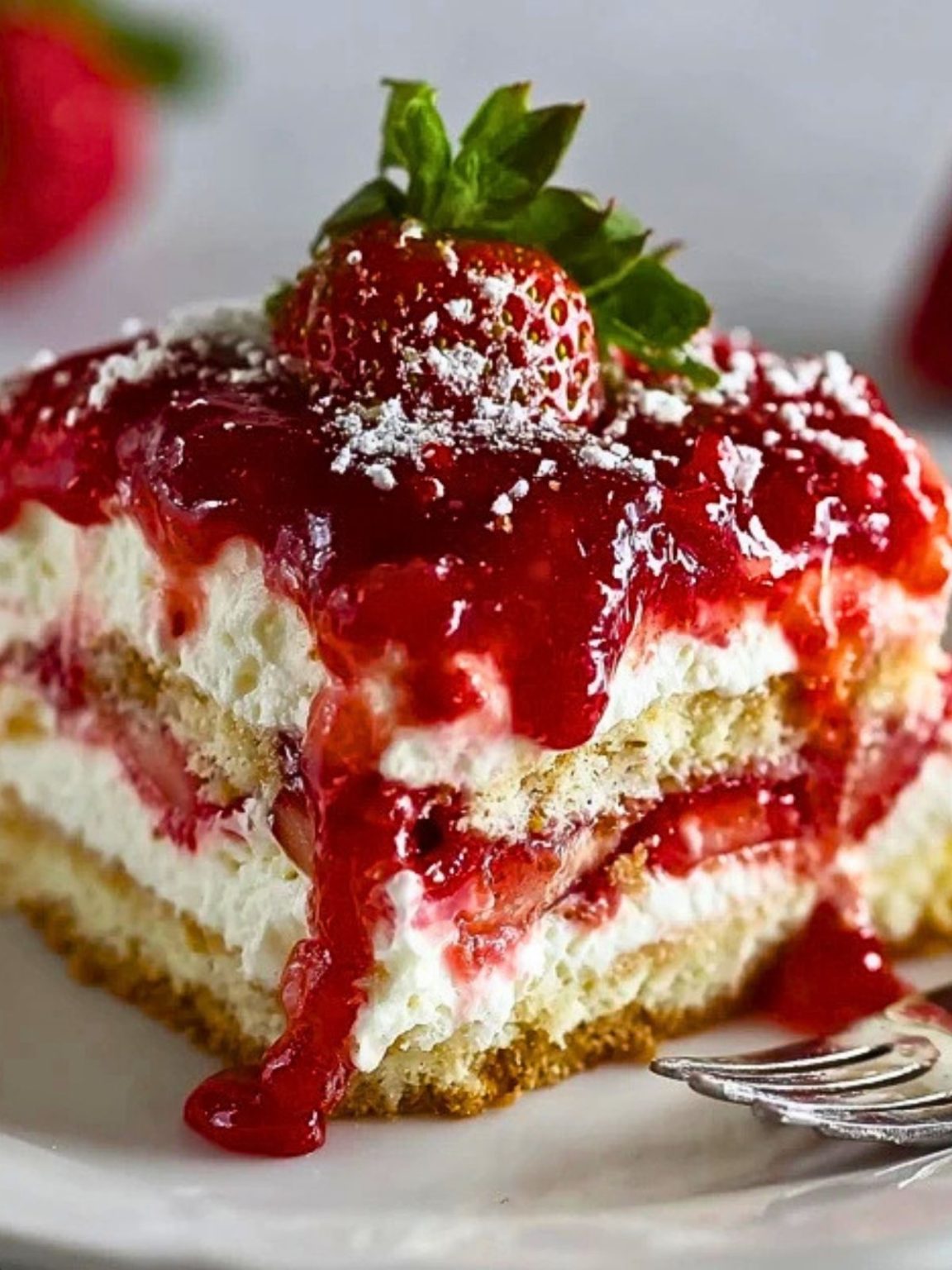 Strawberries and Cream Dream Layer Cheesecake Cake