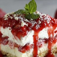 Strawberries and Cream Dream Layer Cheesecake Cake