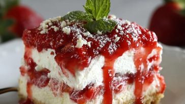 Strawberries and Cream Dream Layer Cheesecake Cake