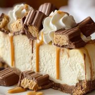 White Chocolate Reese’s Dream Cheesecake