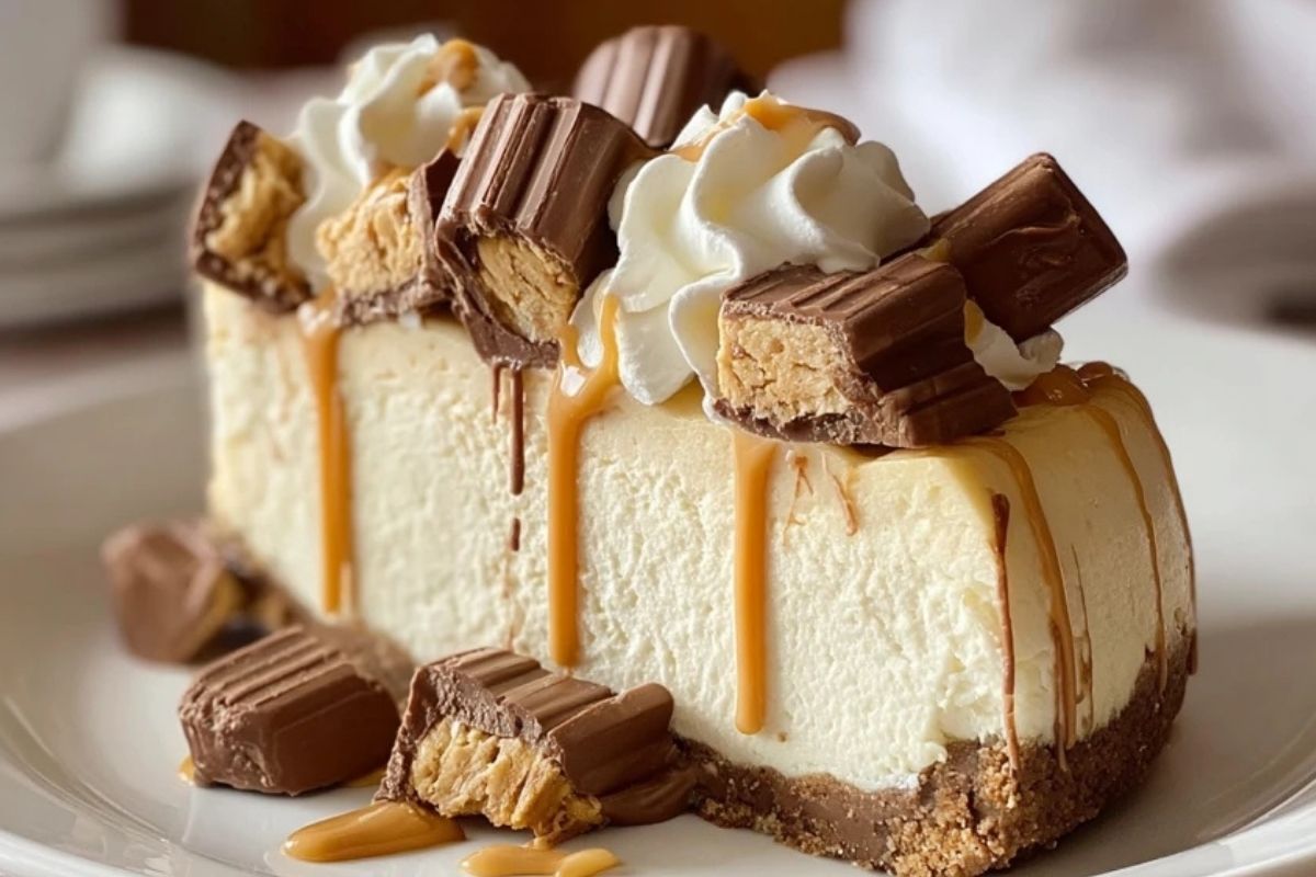 White Chocolate Reese’s Dream Cheesecake