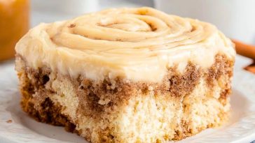Cinnamon Roll Poke Cake