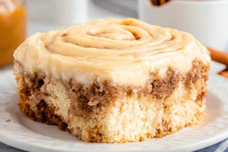 Cinnamon Roll Poke Cake