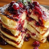 Cranberry Orange Ricotta Pancakes