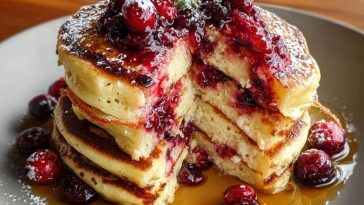 Cranberry Orange Ricotta Pancakes