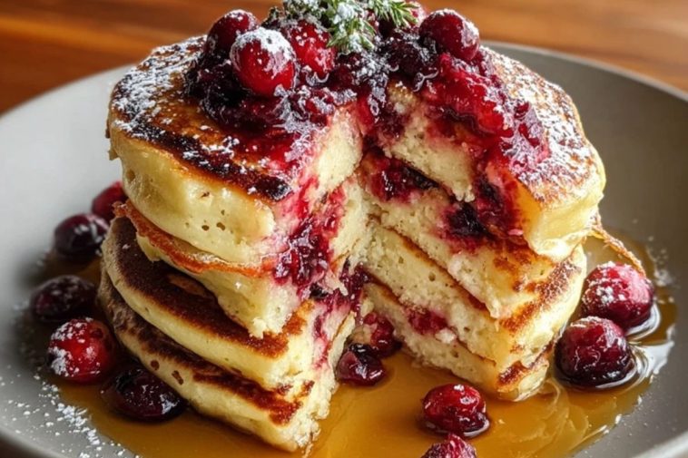 Cranberry Orange Ricotta Pancakes