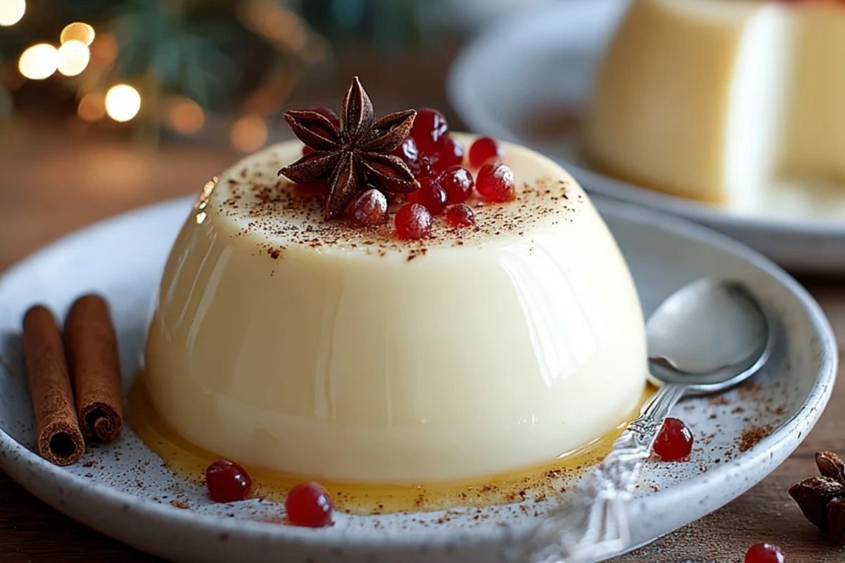 Creamy Eggnog Panna Cotta