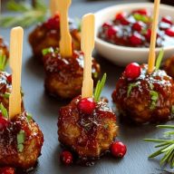 Easy Mini Meatball Skewers