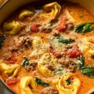 Hearty Italian Sausage Tortellini Soup