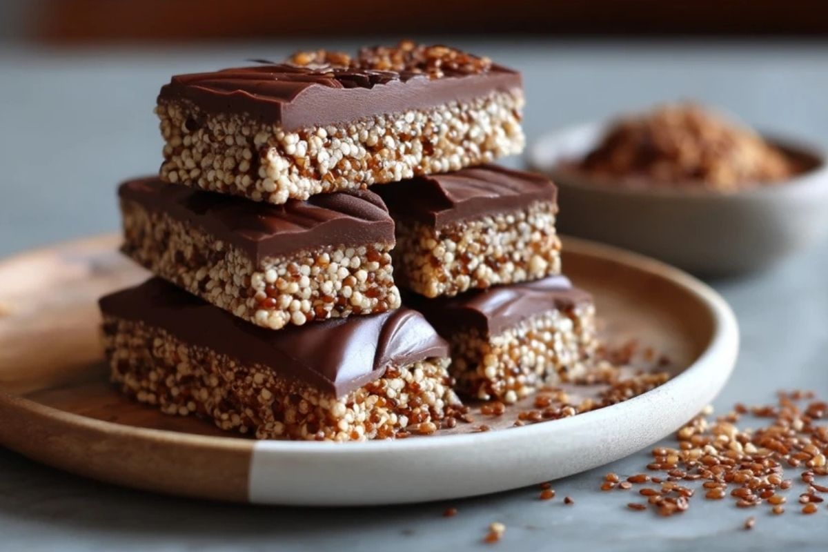 High Protein Chocolate Quinoa Crunch Bars