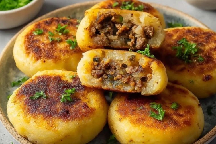 Homemade Meat Stuffed Potato Cakes