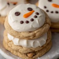 The Best Melted Snowman Peanut Butter Cookies