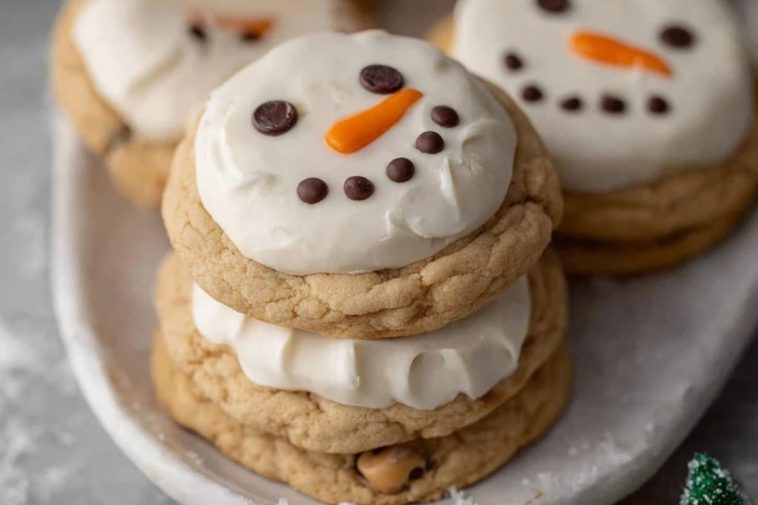 The Best Melted Snowman Peanut Butter Cookies