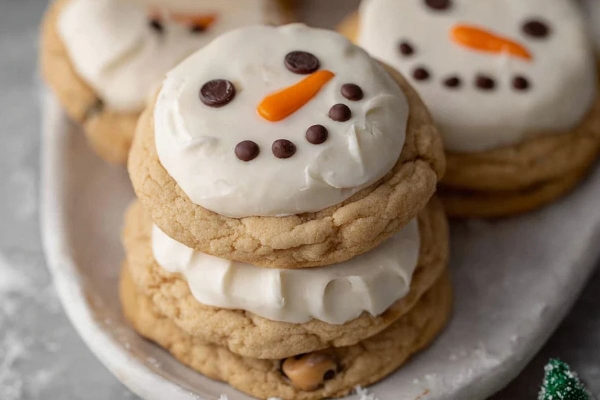 The Best Melted Snowman Peanut Butter Cookies