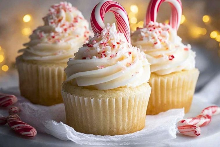 White Chocolate Peppermint Cupcakes