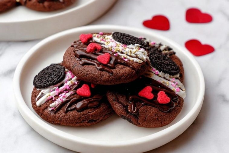 Bakery-Style Valentine's Oreo Cookies With Chocolate Drip