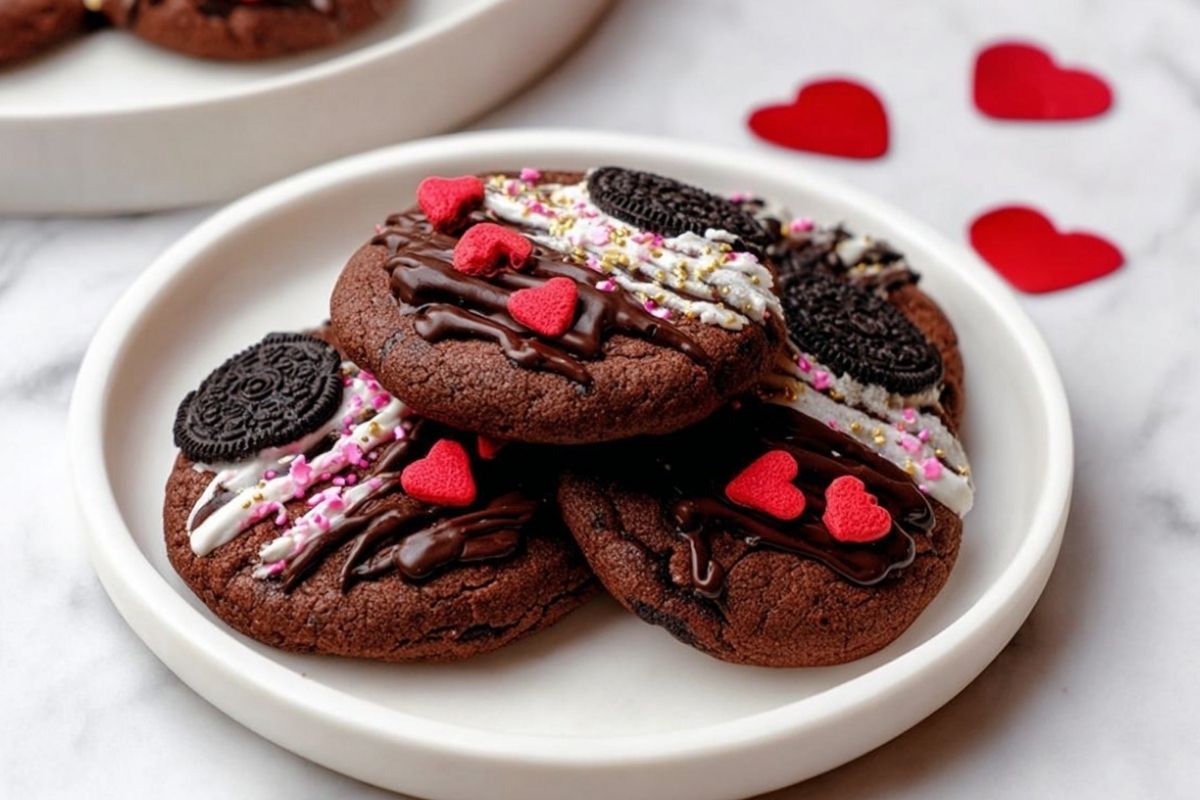Bakery-Style Valentine's Oreo Cookies With Chocolate Drip
