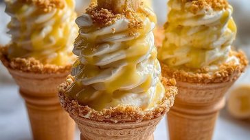 Banana Pudding Cheesecake Cones