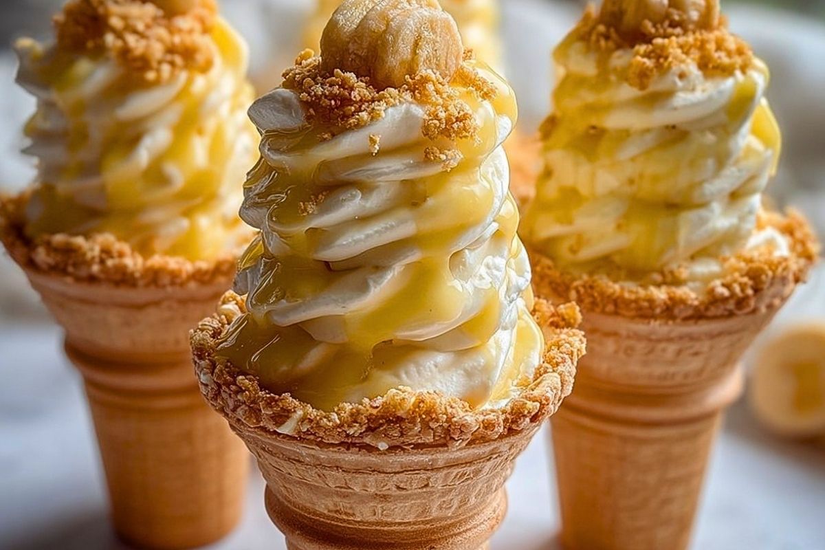 Banana Pudding Cheesecake Cones