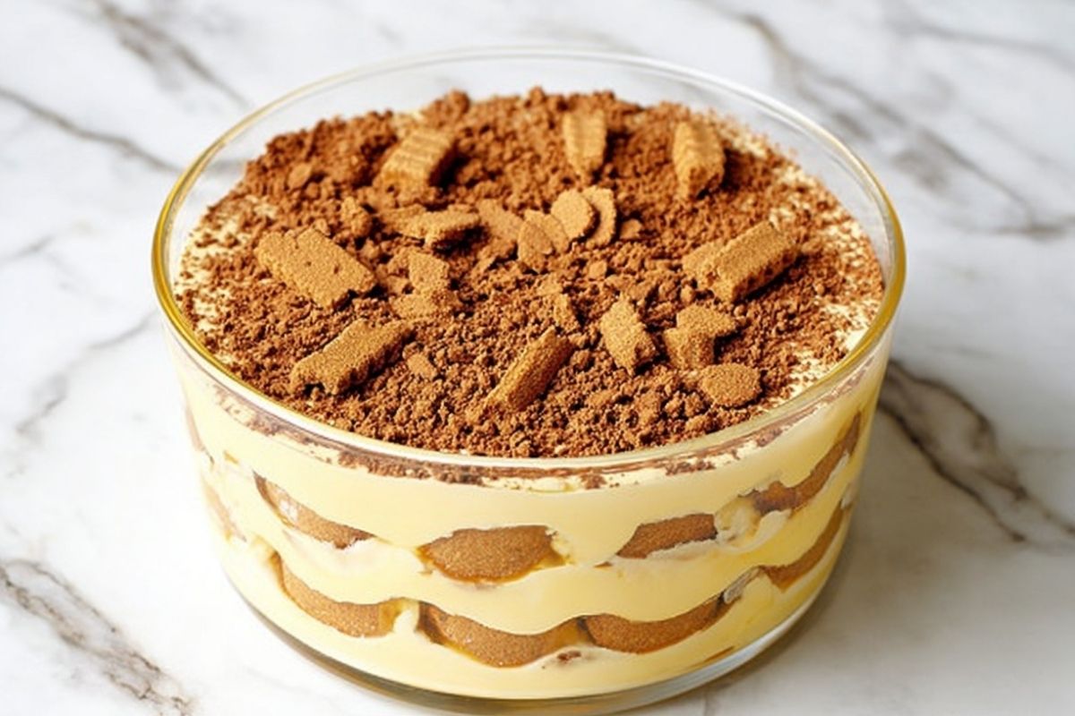 Biscoff Banana Pudding With Caramel Cookie Flavor