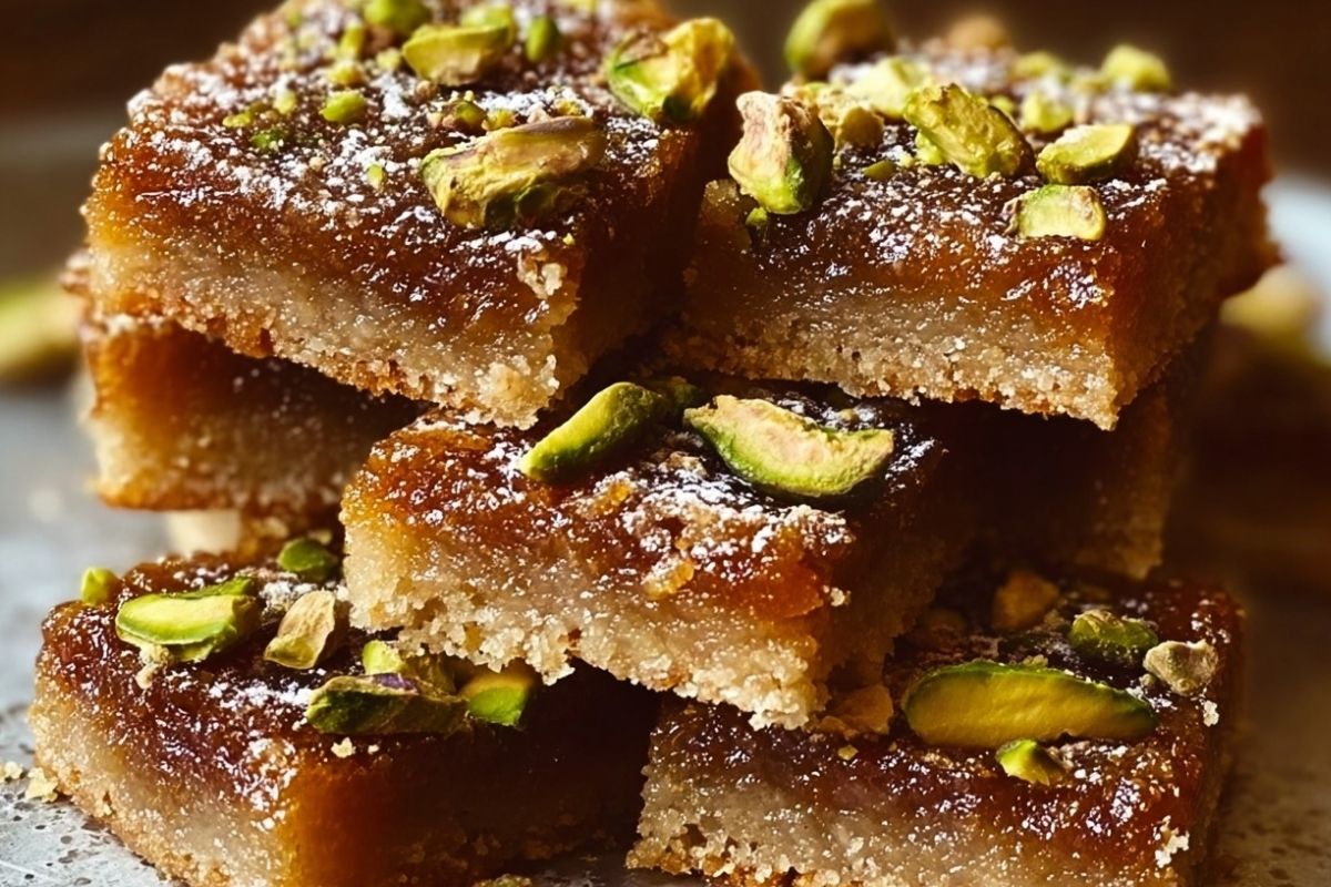 Brown Butter Honey Pistachio Bars