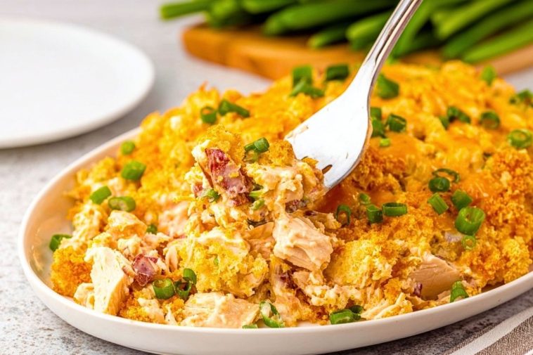 Buttery Ritz Cracker Chicken Casserole Dinner