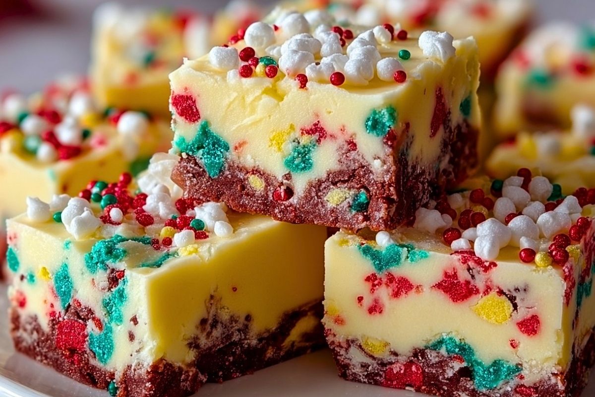 Christmas Cake Batter Fudge