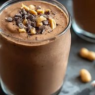 Creamy Chocolate Peanut Butter Protein Smoothie