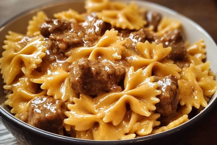 Creamy Velveeta Beef and Bow Tie Pasta