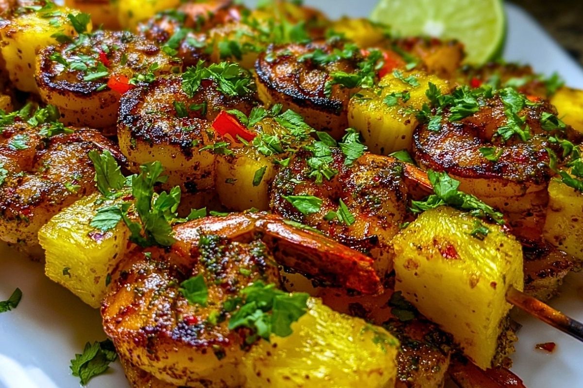 Grilled Shrimp Pineapple Skewers