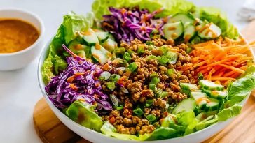 Healthy Ground Turkey Lettuce Wrap Bowls