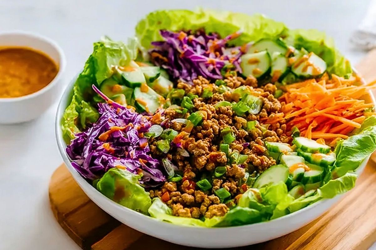 Healthy Ground Turkey Lettuce Wrap Bowls