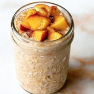 Peach Cobbler Overnight Oats