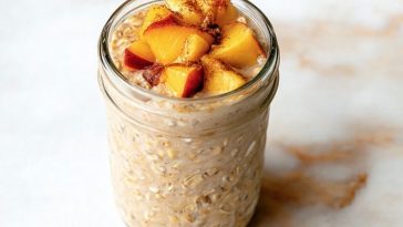 Peach Cobbler Overnight Oats